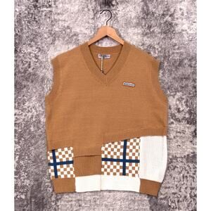 New Aelfric Eden Sweater Vest Medium Mens Patchwork Knit